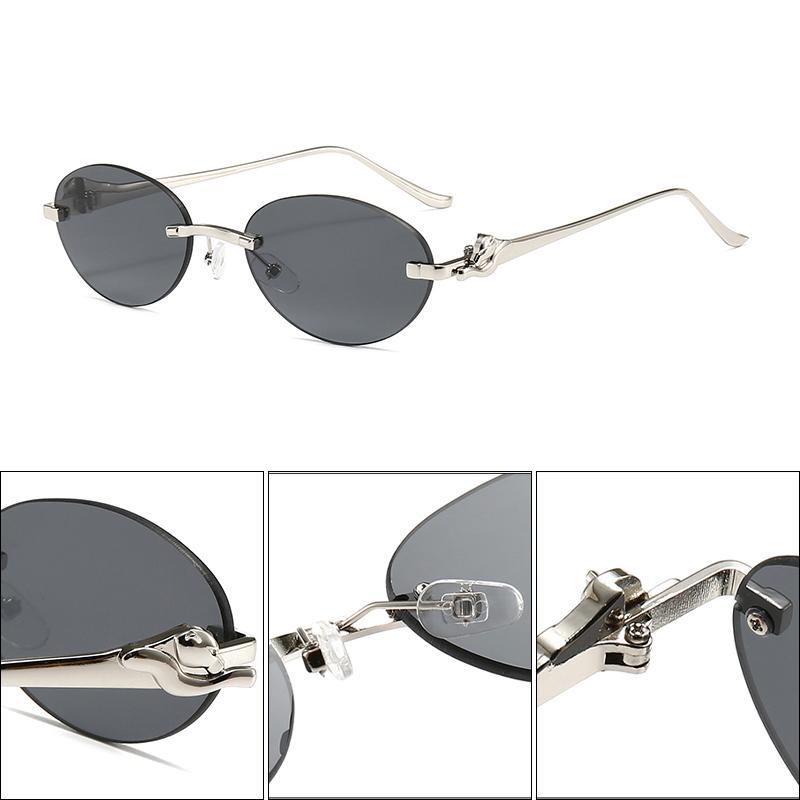 Xiaomi Women Rimless Oval Sunglasses UV400 Silver Alloy Temples Multi Color Vintage Daily Fashion Shades