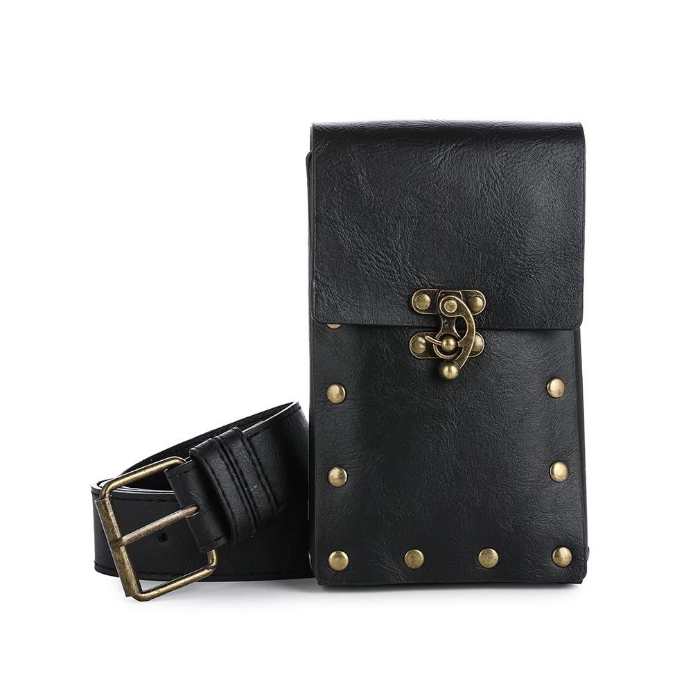 Overseas Steampunk Cosplay Belt Bag, European and American Retro Women's Waist Bag, Mini Outdoor Mobile Phone Wallet