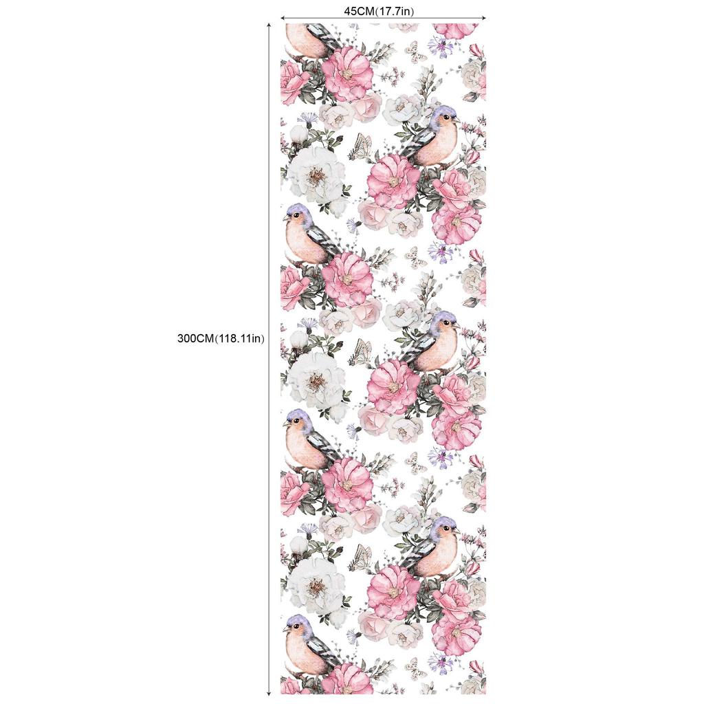 Samolepicí tapety na pozadí obývacího pokoje a ložnice (Květiny a ptáci zelená rostlina)