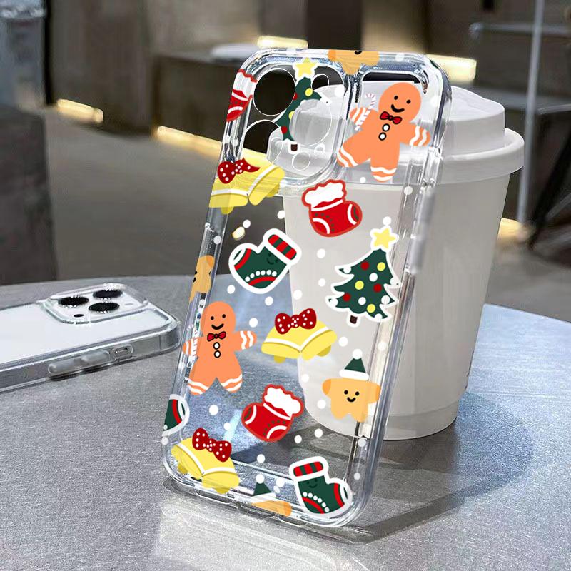 Christmas Tree Snowflake Gingerbread Man Clear Phone Case For iPhone 17 16 15 14 Pro Max 13 12 11 XS X XR 7 8 Plus 16E Air Cover