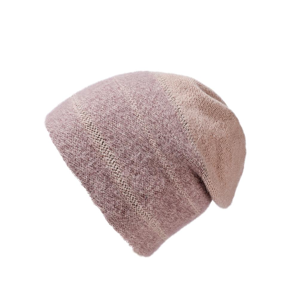 Autumn and Winter Hat Women's Gradual Change of Color Knitted Wool Hat Fashion Versatile Warm Pile Hat