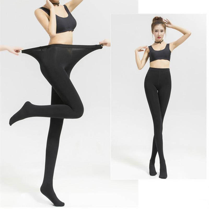

130 KG Women s Fleece Tights Plus Size 120 D Autumn Warm Winter Pantyhose High Waist Female Stretchy Slim Thick Tights S