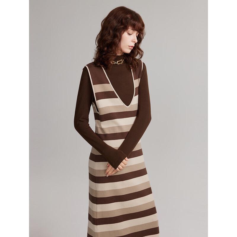 

ELLE French Striped Sleeveless V-neck Dress S