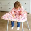 Meal Apron Machine Washable Baby Food Meal Apron Wipe Easy Coverall Long Sleeve Bib Table Cloth Pink Yami Treat [Bibetta]