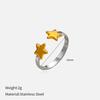 Ins Wind Gold Stainless Steel Open Ring Light Luxury High Sense Simple Star Ring Does Not Fade Jewelry