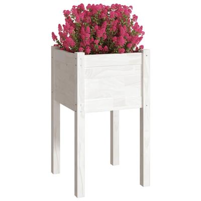 Planters 2 Pcs White 40 X 40 X 70 Cm Solid Pine Wood