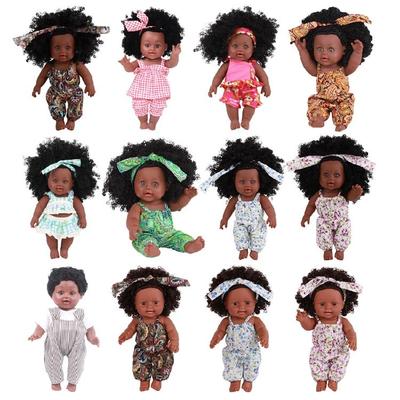 12 pulgadas Afroamericano para Muñeca para Niñas Niños con Piel Negra que Parece Re