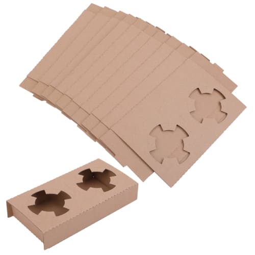 Hiro World Trade Drink Cup Holder for Paper Cups, Disposable Cups, Cardboard, and Paper (Pack of 50 for 2 Cups)