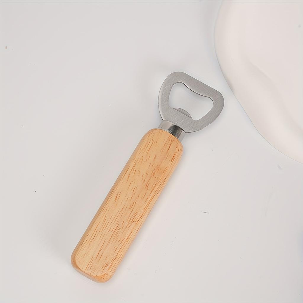 1PC Wooden Handle Beer Bottle Opener, Solid Wood Beer Bottle Opener, Simple Wooden Bottle Opener, Soda Screwdriver Bottle Opener