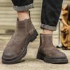 Fashion 2024 Brand Suede Leather Men Chelsea Boots Designer Italy Dress Boots Men Fashion Casual Warm Plush Business Ankle Boots
