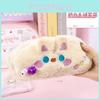 Korean Style Plush Pen Bag With Cute Bunny Design For School And Home Use