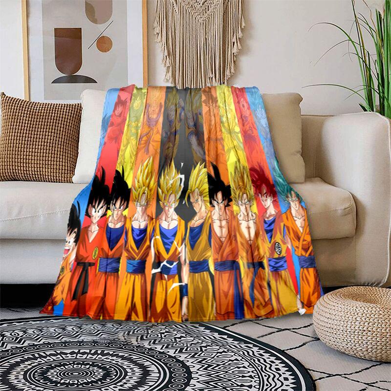 Dragon Ball Saiyan Forms Blanket Suitable For All Seasons Soft And Comfortable Bedroom Gift Outdoor Plush Blanket