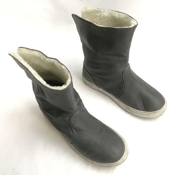 Arnold Palmer Mouton-Style Boots Gray Size 23.5cm Boa Lining Inside(USED)