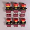22Mm La36M Emergency Stop Button Switch E-Stop Plastic Mushroom Push Button Switches On Off With Led Light 12V-24V 110V 220-380V