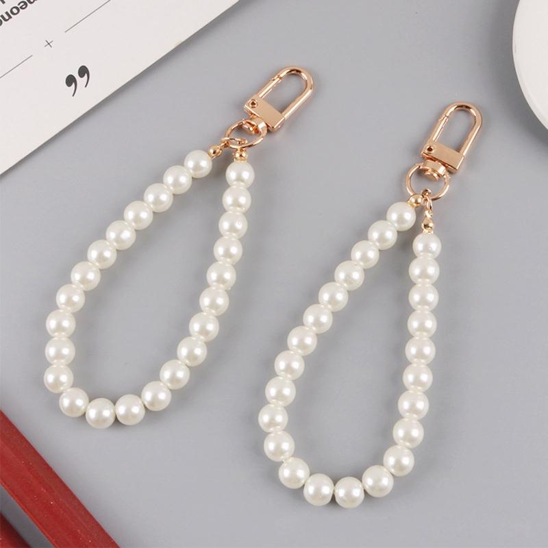 Cute Girl Heart Pearl Keychain Antique Alloy for Key Chain Mobile Phone for Case Bag Schoolbag Pendant Ornaments Trendy