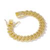 1PC European and American Popular 14mm Rhombus Cuban Chain Zinc Alloy Necklace Full of Diamonds Hip Hop Trendy Men's and Women's Fashion Quality