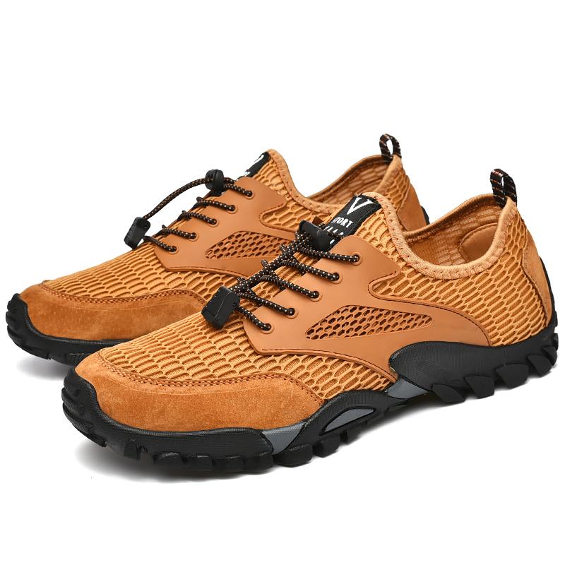 Men's Breathable Outdoor Hiking Shoes Lightweight Casual Shoes For Men Anti-Slip Simple Low-Top Men's Shoes Plus Size 46