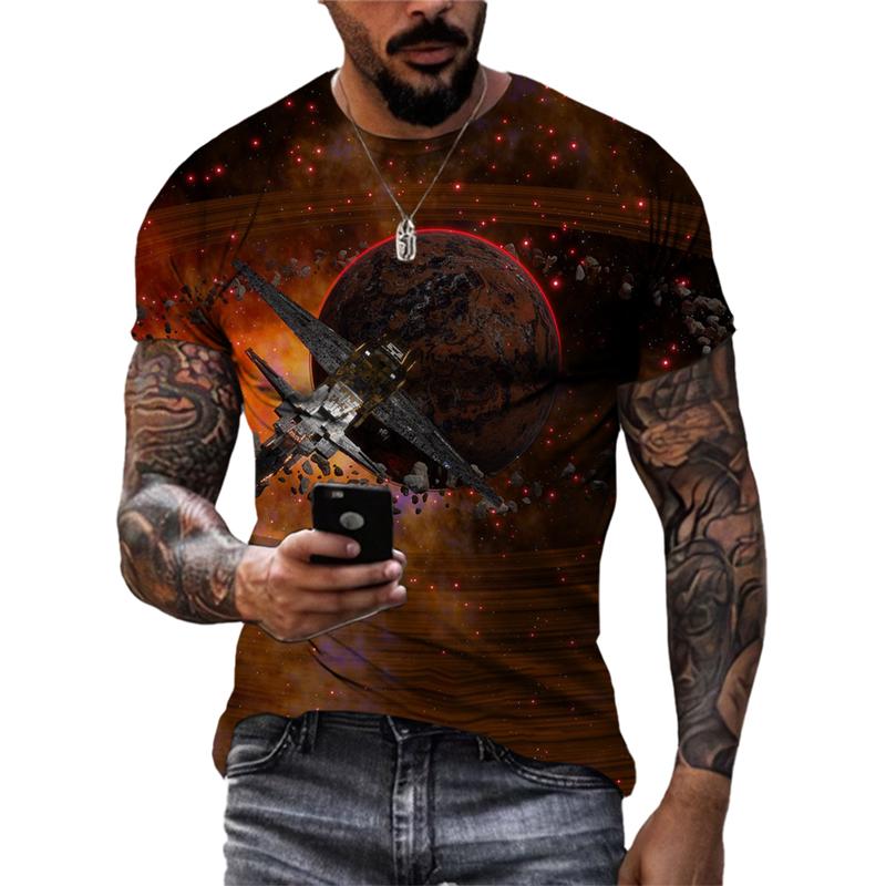 Fashion Landscape original men's T-shirts Summer Casual O Collared Tees Short Sleeve New 3D Printed Trend Street Leisure Tops