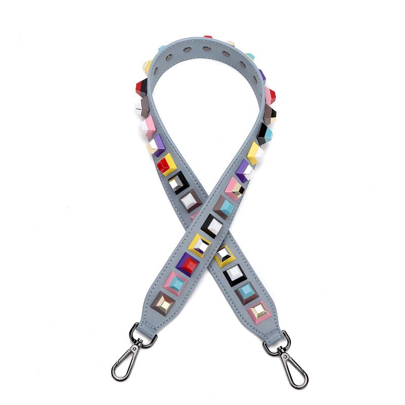 90cm Bunte Nieten Leder Taschengurt Crossbody Schultergurte Handtaschengriff Ersatz Damen DIY Geldbörsen Zubehör