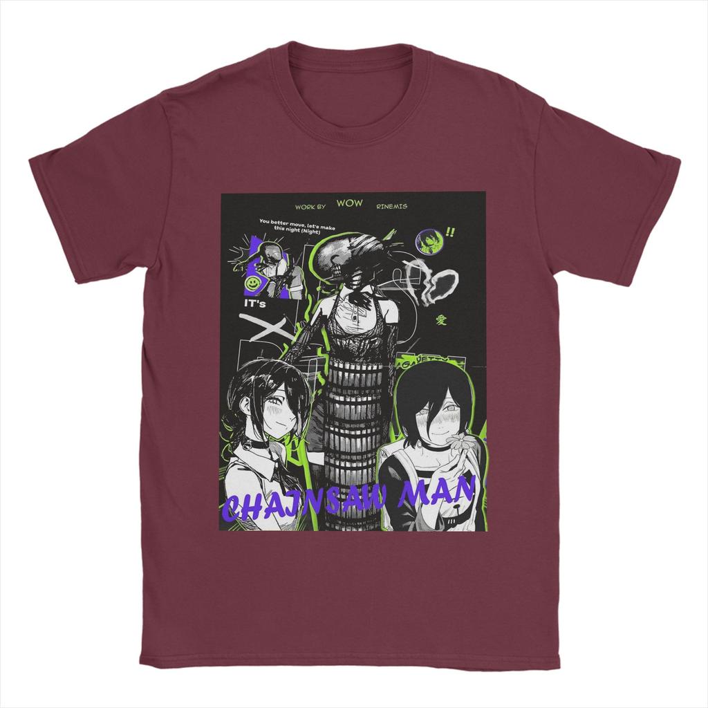 Reze Chainsaw Man Anime T-Shirt Strand Tolle T-Shirts Baumwolle Harajuku T-Shirt Für Mann Kurzarm Lässige Oberteile