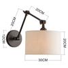 Silver Fabric Folding Wall  Adjustable Long Arm Lamp Reading Wall Lamp Reading Bedside Lamp Nordic Modern