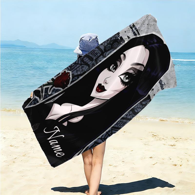 Personalized Monster High Adventure Beach Towel Microfiber Beach Towel Thin Absorbent for Beach Swimming Yoga Bath Sports. 0910342