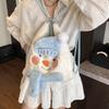 Sac à dos en peluche bonhomme de neige japonais avec design de fille de dessin animé pour un usage quotidien décontracté