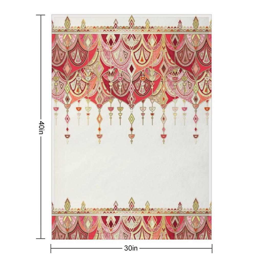 Royal Red Art Deco Double Drop Throw Blanket Sofa Bed Polar Soft Plush Plaid Blankets Ands Blankets