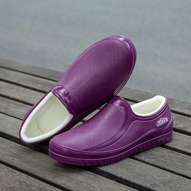 

Женские низкие кеды для воды, короткие, для улицы, с низким подъемом, резиновые дождевые ботинки, студенческая мода, теплые, с вельветовой подкладкой, резиновые ботинки, низкие кеды для воды 38