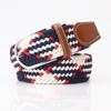 Popular Women's Fashion Leather Belt with Multi-color Elastic Needle Buckle and Men's Woven Canvas Waist Belt