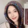 Autumn and Winter Colorful Woolen Hats for Women Korean Style Face Showing Small Knitted Hats with Straps To Keep Them Warm and Ear Protecting.