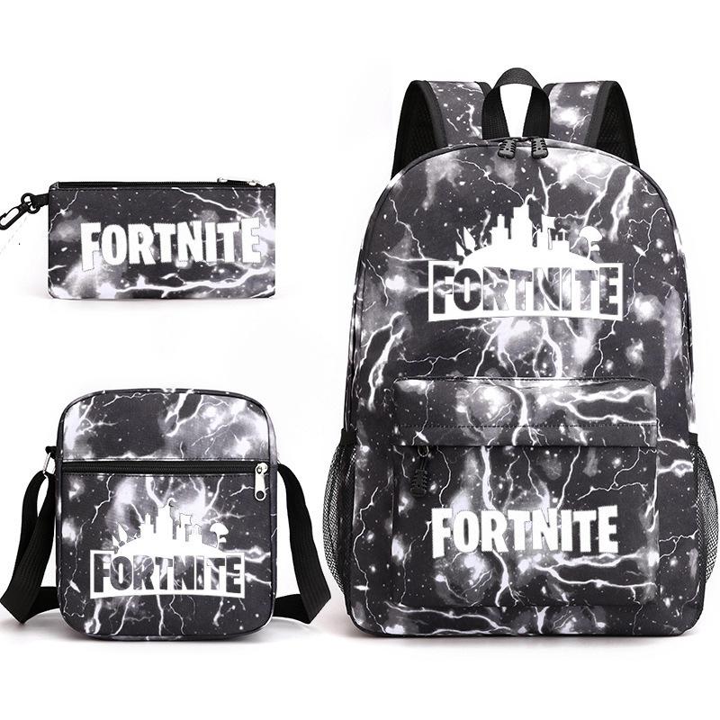 Peripheral Printed Schoolbag 3-Piece Pencil Case Shoulder Bag Backpack