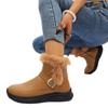 Autumn and winter new large size women's snow boots thickened color short boots velvet warm flat boots side zipper
