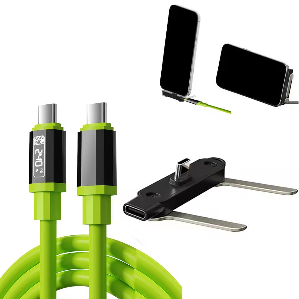 240W Type C To Type C Cable Phone Super Fast Charging Cable /Type-C Bracket Adapter For iPhone Xiaomi Samsung
