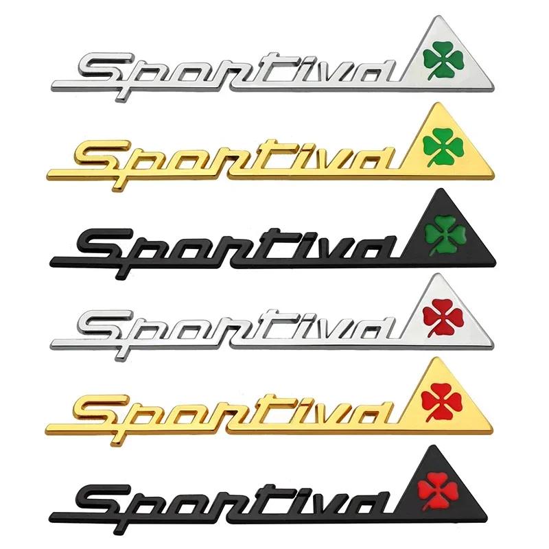 IXNT2 Metal Car Side Window Sticker Accessories for Alfa Romeo Alfa Romeo 159 156 147 4C Giulia Stelvio Giulietta Mito SPORTIVA Logo
