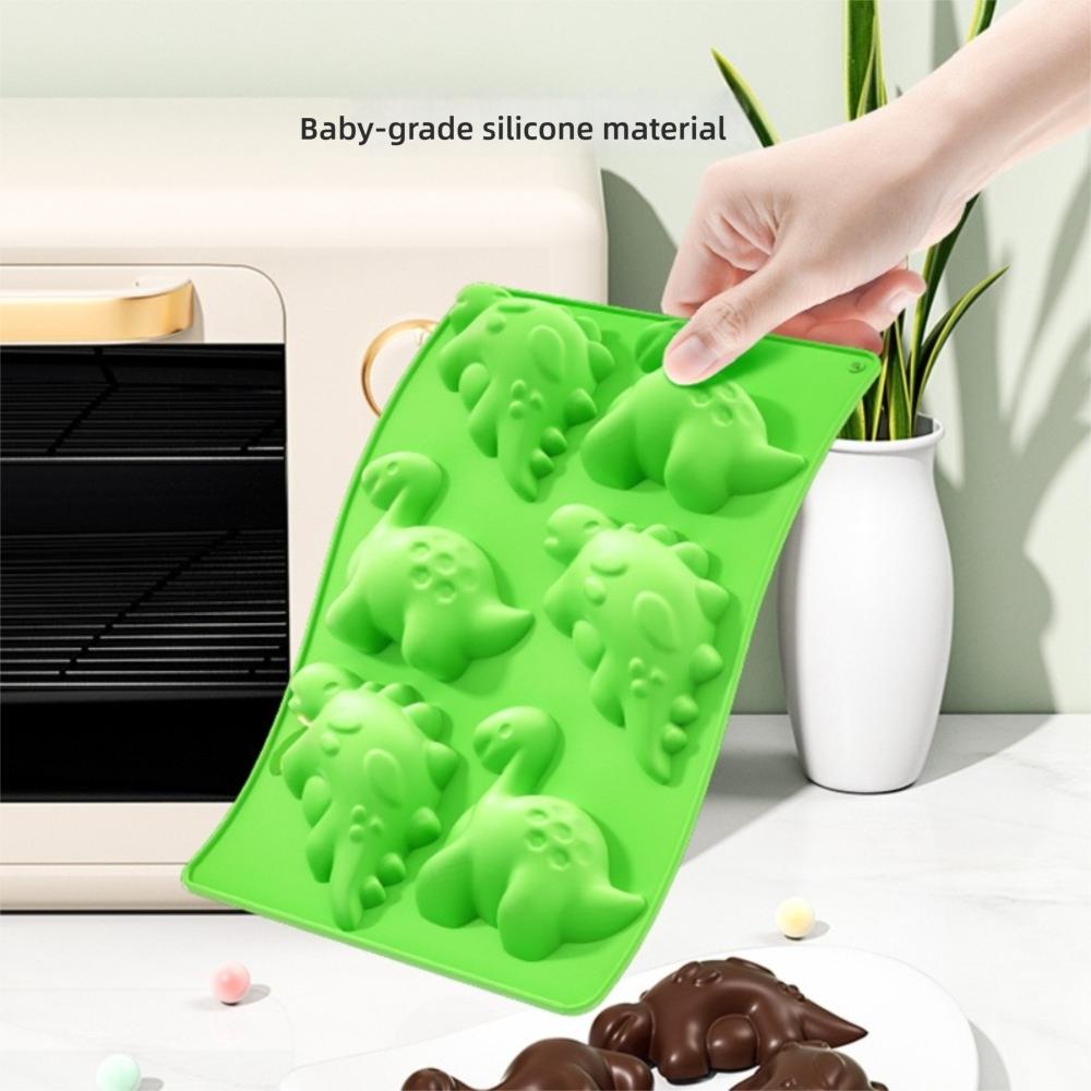 No-Stick Silicone Molds 6 Cavities Dinosaur Molds Durable Baking Molds  Baking Dessert