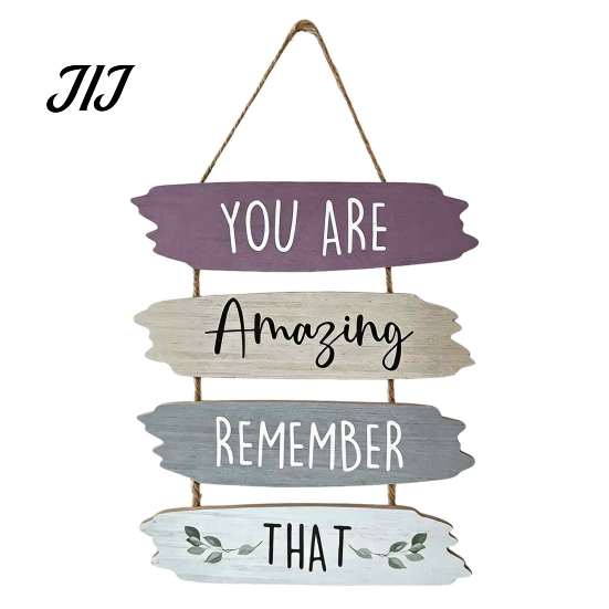 Children Room Wall Ornament Inspirational Wooden Hanging Sign, Motivational Quote Wood Plaque Decor, Study Decorative Sign Positive Saying Art