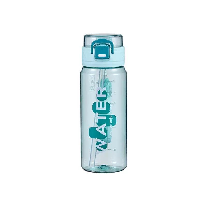 Water Bottle New Sports Water Cup Plastic Straw Kettle Outdoor Fitness Portable Bounce Cover Direct Drinking Cup Space Cup Student