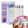 10-colour Nail Art Graffiti Pen Double-ended Acrylic Nail Paint Pens Nail Art Markers  DIY Nail Art