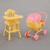 Mini Doll Stroller And High Chair Set for Dolls Realistic Baby Toy Stroller Lightweight Portable ABS Plastic Doll Accessories for Kids Imaginative