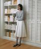 Lamerei Cotton Pleats Midi Skirt[Lmbespsk5408]-Off-White