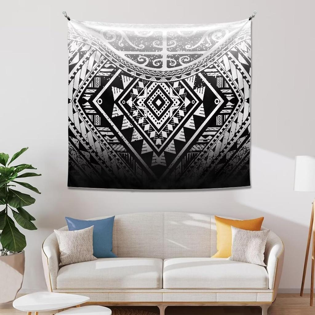 Polynesian Turtles Tapestry, Hawaiian Tribal Tattoo Hibiscus Print Wall Tapestry Tapestry Wall Hanging, Tapestry Aesthetics For