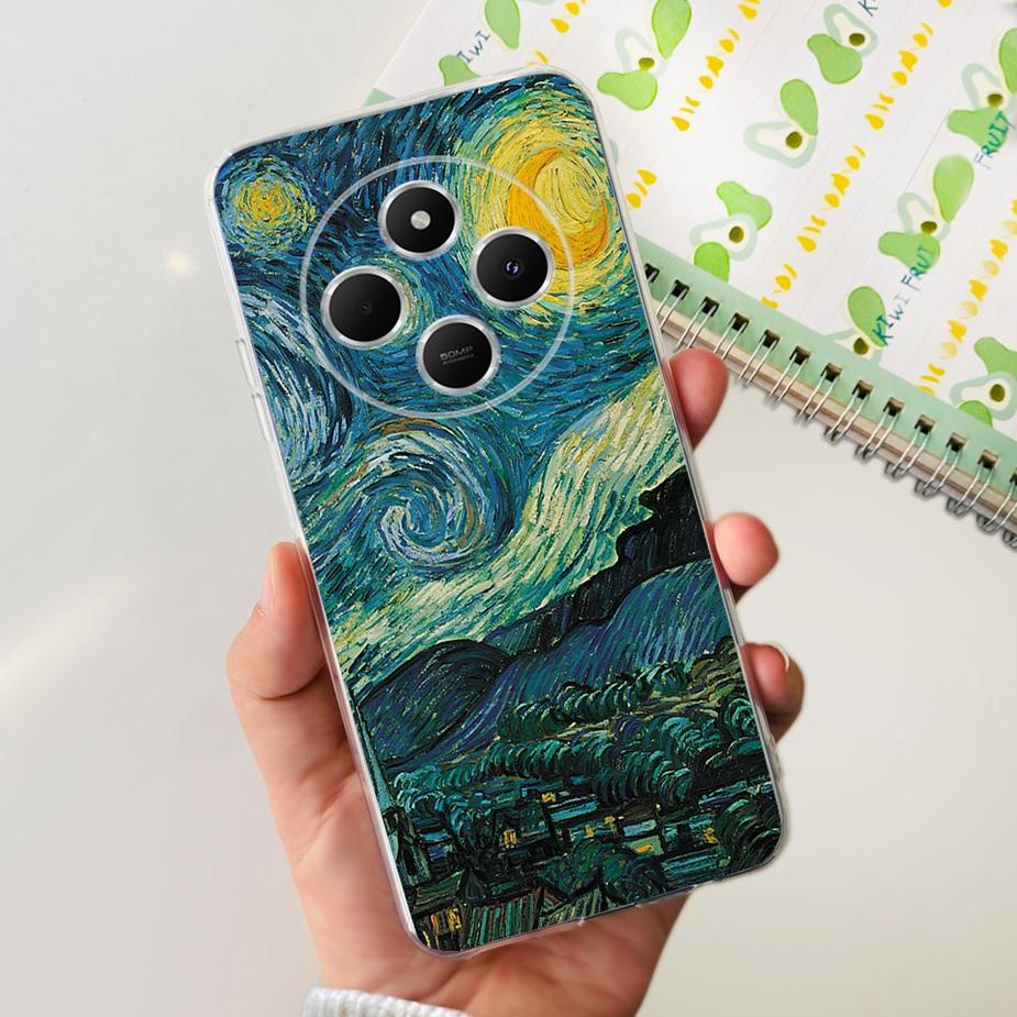 For Xiaomi Redmi 14C Case Cute Cat Butterfly Painted Cover Clear Silicone Soft TPU Phone Case For Xiaomi Redmi 14C Redmi14C Bags