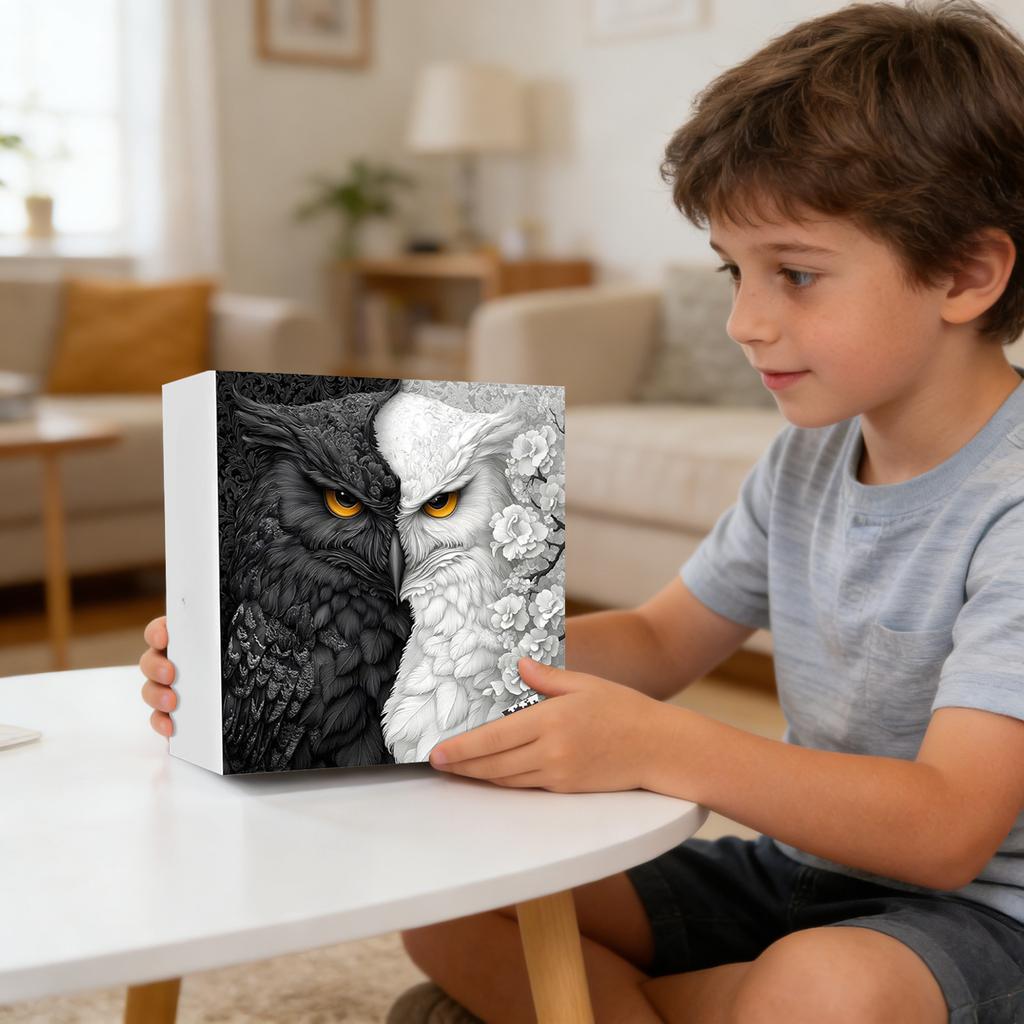 Puzzle For Adults, Black And Owl Flower Puzzle, Extremely Difficult Bird Puzzle, Animal And Flower Art Puzzle Aesthetics Challenge