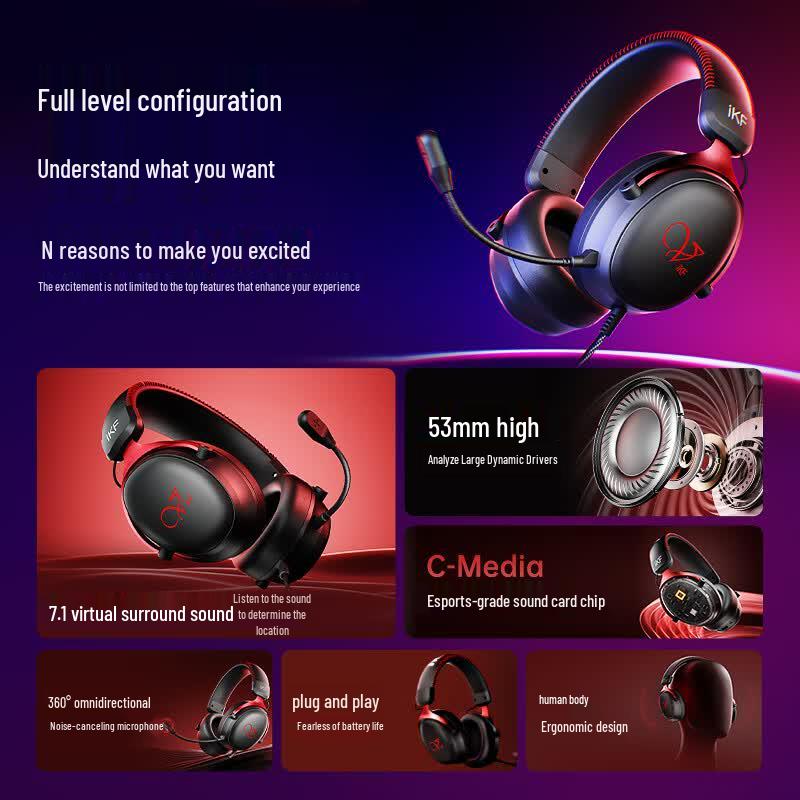 iKF V11 Series Wired Gaming Headset