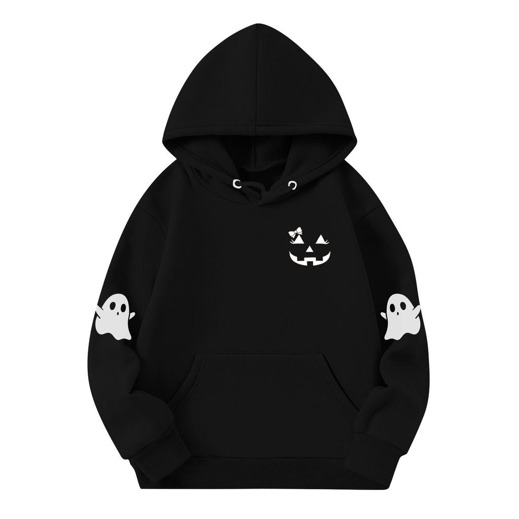 Mikiny pro dospívající dívky Mikiny s dlouhým rukávem se stahovací šňůrkou Roztomilá nadměrná mikina Halloweenský den