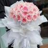 1 Roll Flower Wrapping Mesh Paper Decorative Eye-catching Polyester Craft Supplies Flower Wrapping Paper for Bouquet