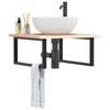 VidaXL Wall-mounted Vanity Shelf Steel and Solid Oak Wood 3302629
