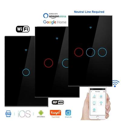 WiFi Touch Switch Light Wall Smart Switch Universal For EU Smart Home Life Alexa Google Home 433RF Remote 1/2/3Gang