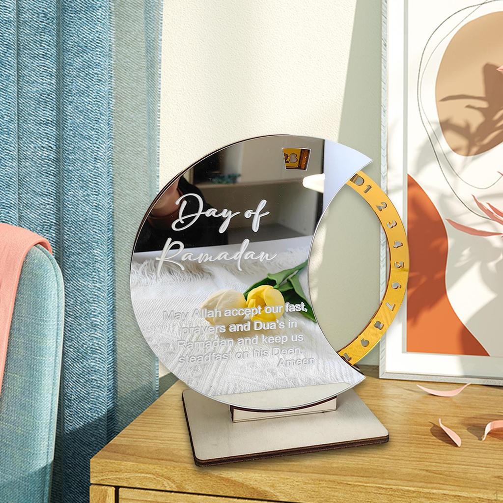 Eid Mubarak Advent Calendar Moon Decoration Diameter 20cm Decorative Traditional Arab Crafts for